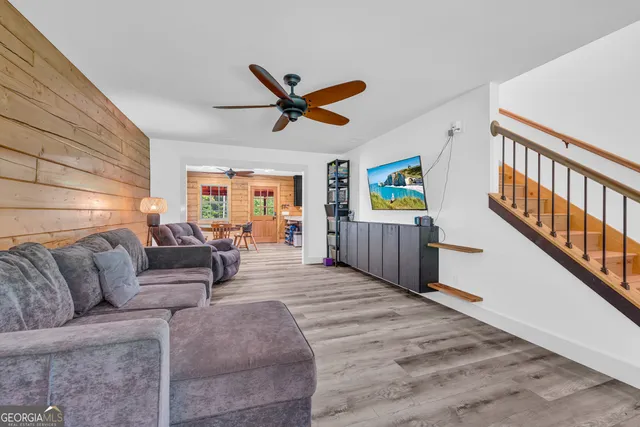 a living room with furniture