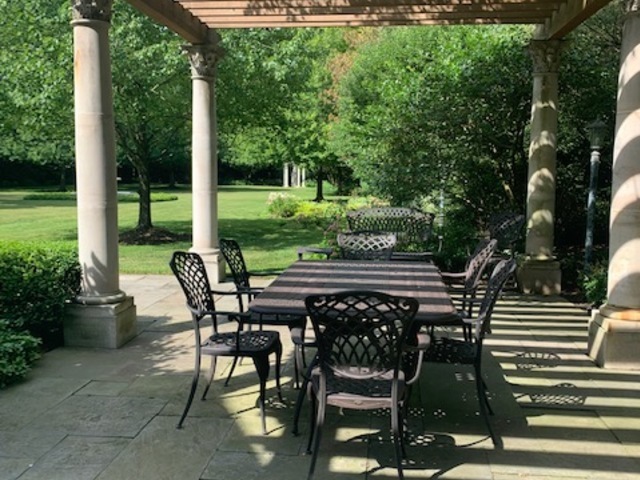351 Wallace Road Lake Forest, IL 60045 - Photo 32 of 35 a view of an outdoor sitting area with furniture and garden