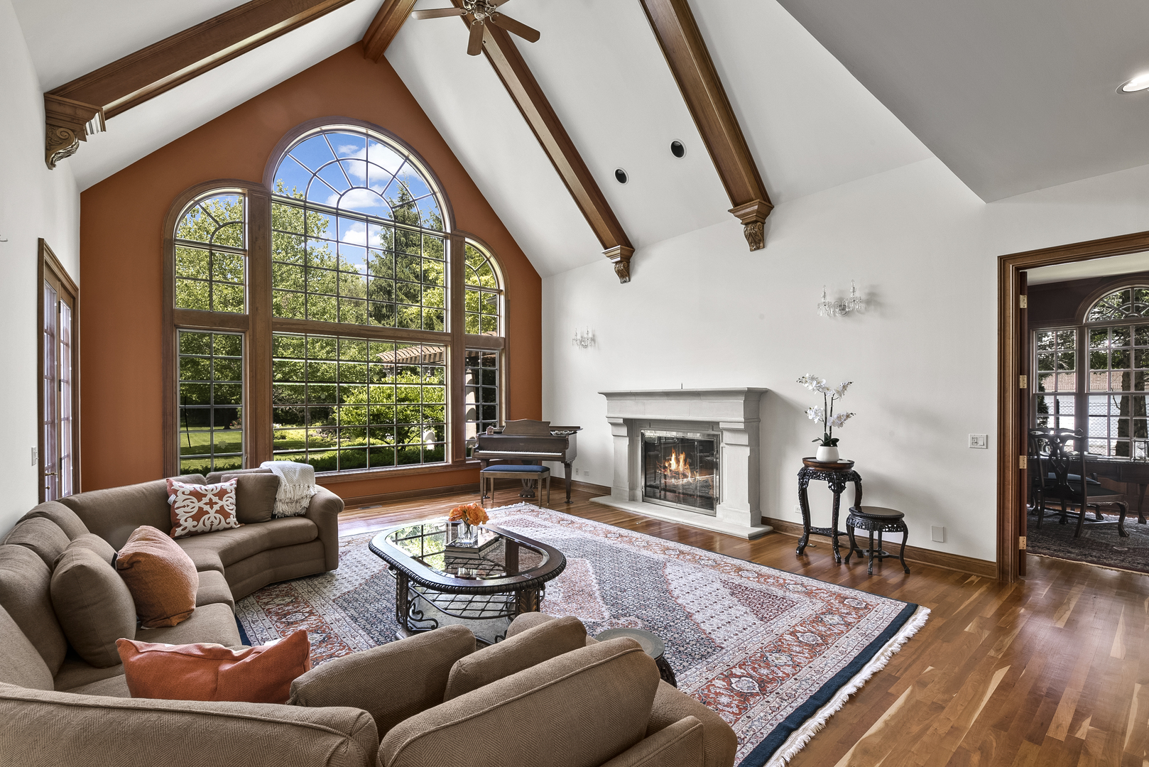 351 Wallace Road Lake Forest, IL 60045 - Photo 8 of 35 a living room with furniture fireplace and wooden floor