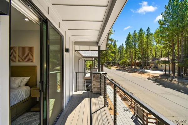 a view of a balcony