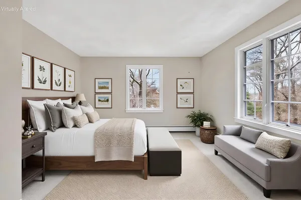 a view of room with window and ceiling fan