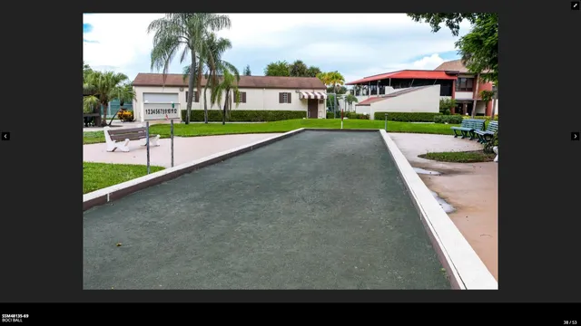 a view of swimming pool from a balcony