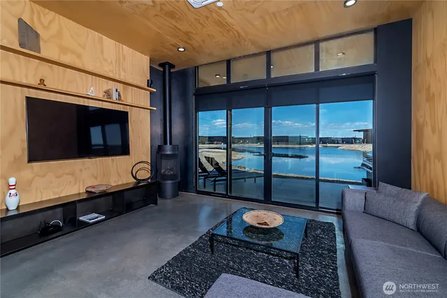 a living room with furniture