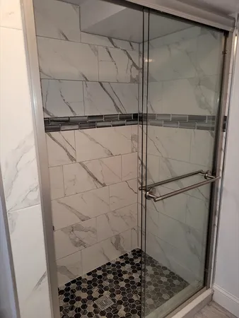 a bathroom with a shower