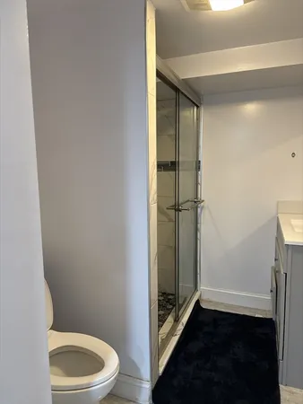 a bathroom with a toilet