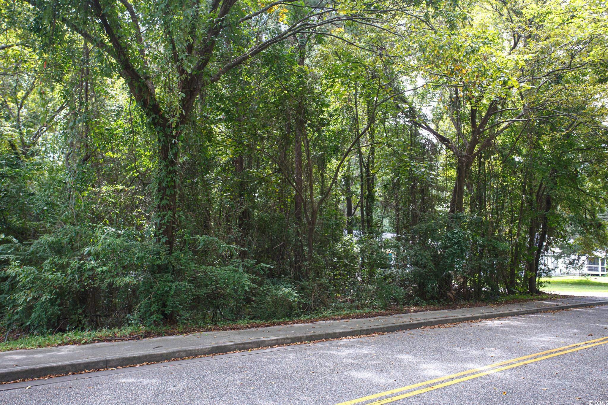 View of asphalt street featuring sidewalks