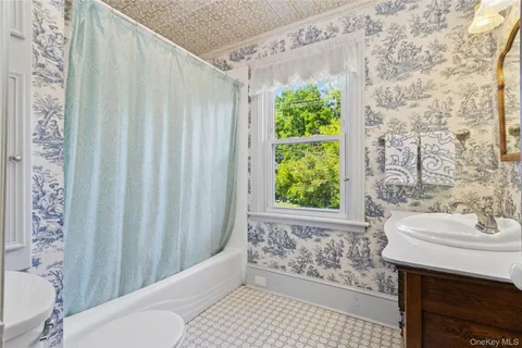 a bathroom with a sink a toilet and a bathtub