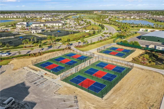 a view of a swimming pool with an ocean view
