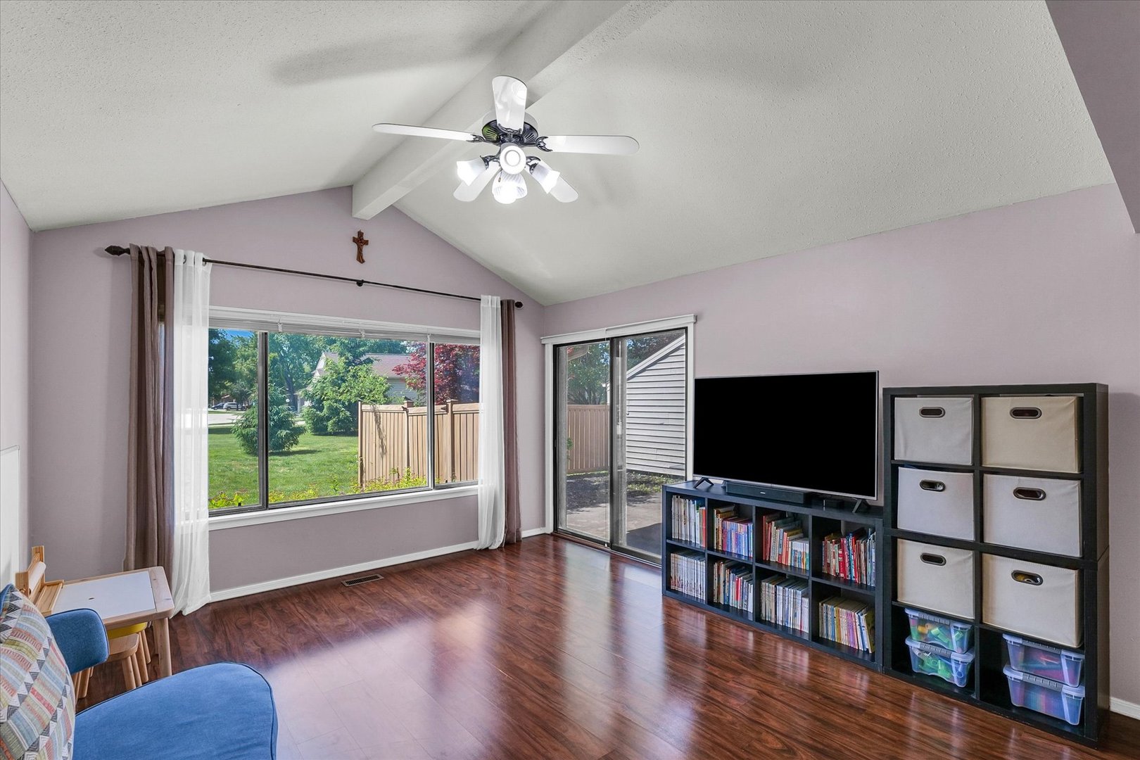 1727 Devonshire Drive Champaign, IL 61821 - Photo 24 of 48 a living room with furniture and a flat screen tv