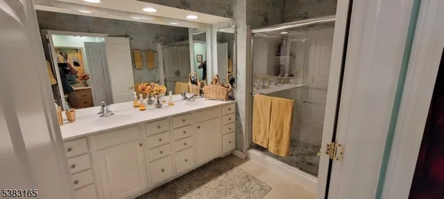 a living room with a couch and a table