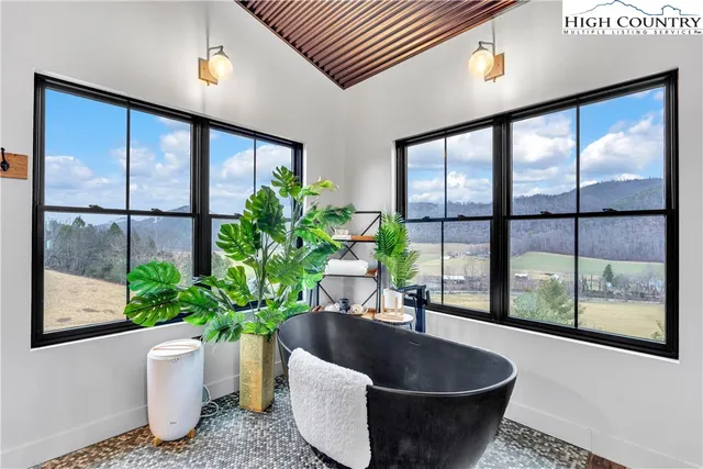 a view of an ocean from a window