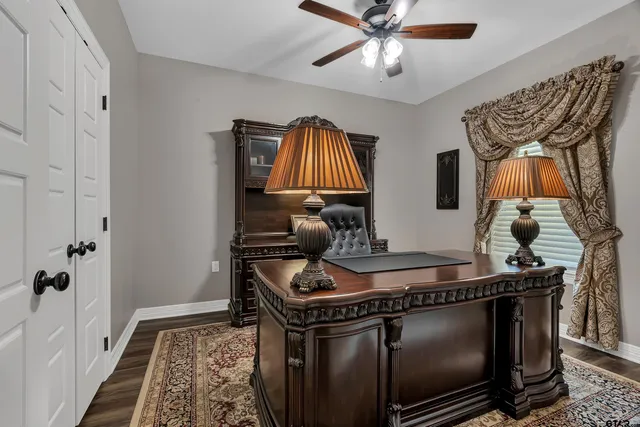 a room with furniture and a rug