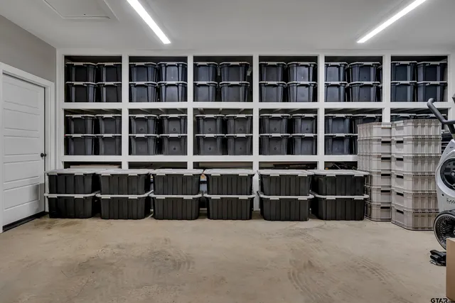 a big room with windows