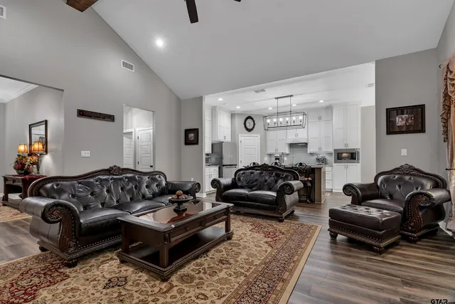 a living room with furniture