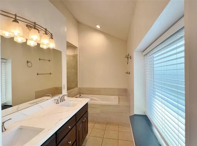 a bathroom with a sink a vanity and a mirror
