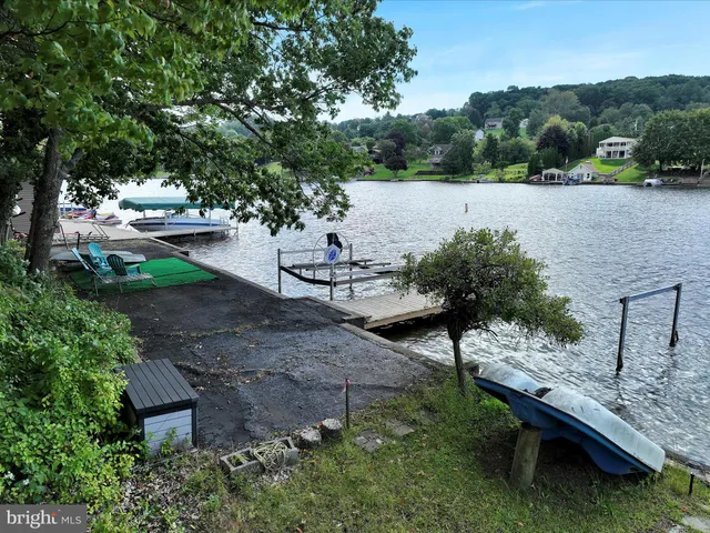 a view of lake with mountain