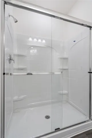 a bathroom with a shower