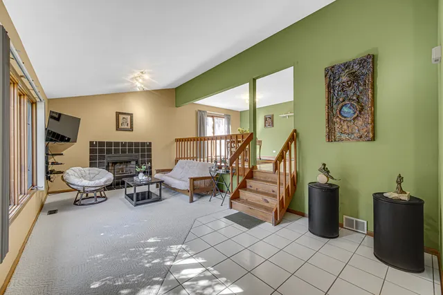 a living room with furniture