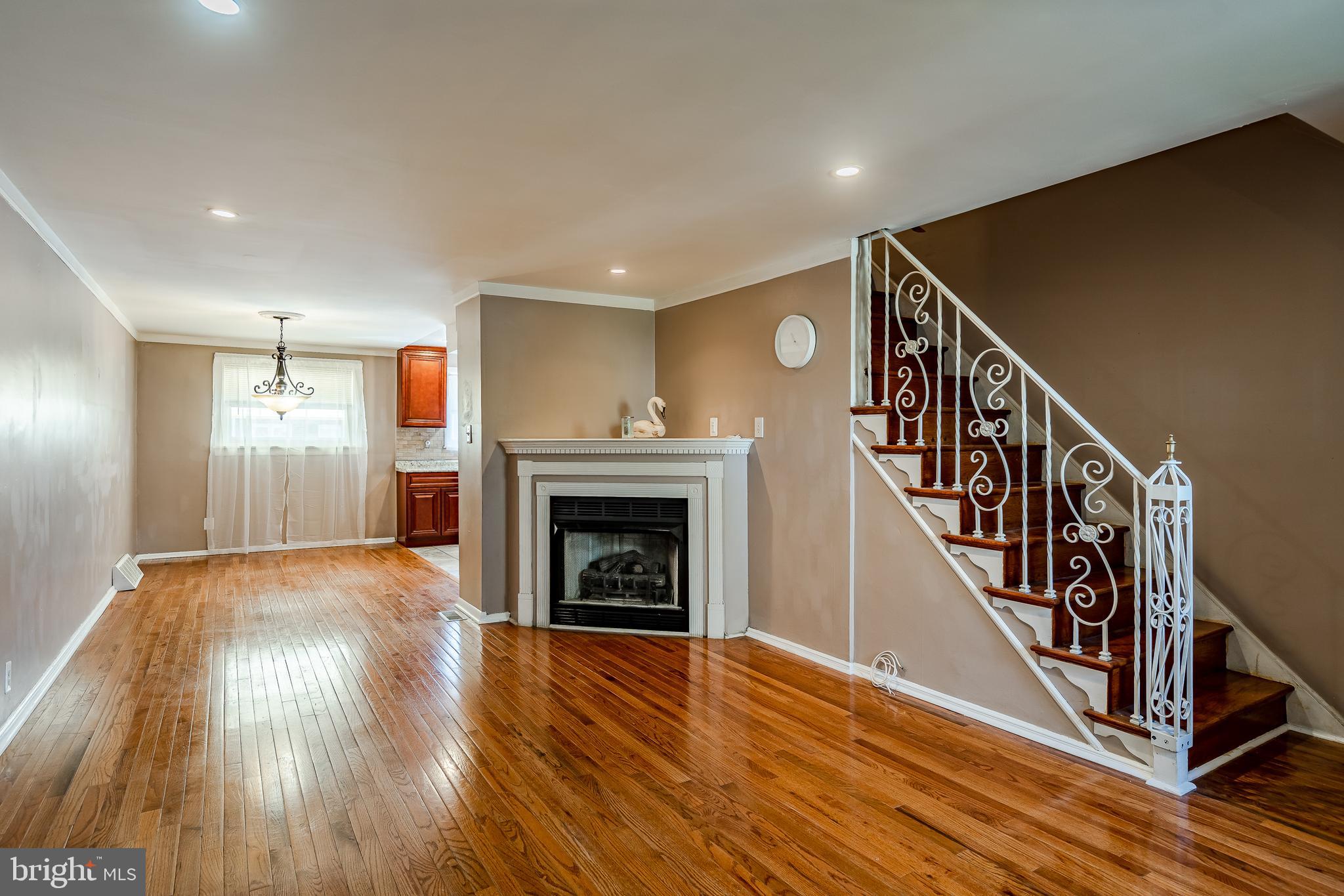 1945 Carter Road Folcroft, PA 19032 - Photo 4 of 30 living room with gas fireplace