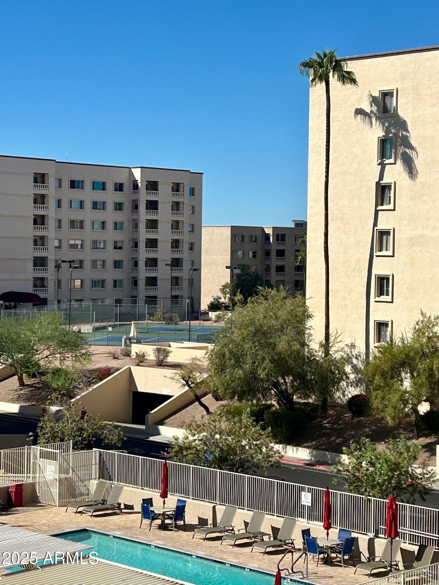 7960 East Camelback Road, Unit 109 Scottsdale, AZ 85251 - Photo 40 of 46 Balcony View Pool & Tennis Court
