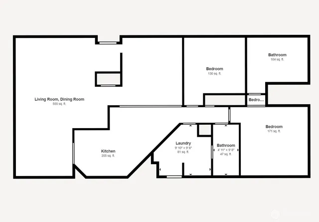 a picture of floor with a white wall and a painting