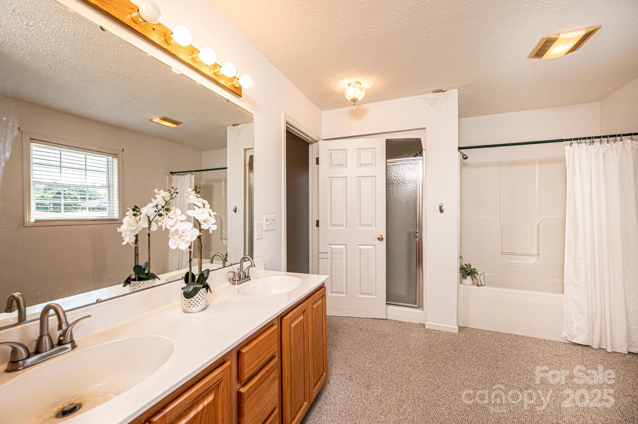 227 Robert Keever Road Stanley, NC 28164 - Photo 36 of 45 a bathroom with a sink tub and a mirror