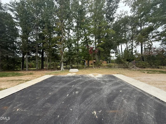 a view of a lake from a yard