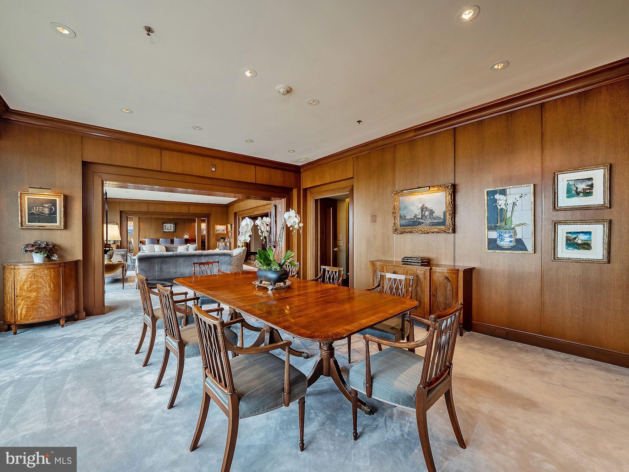 1200 Crystal Drive, Unit PH18 Arlington, VA 22202 - Photo 11 of 31 Dining Room with Custom Oak Mill Work Paneling