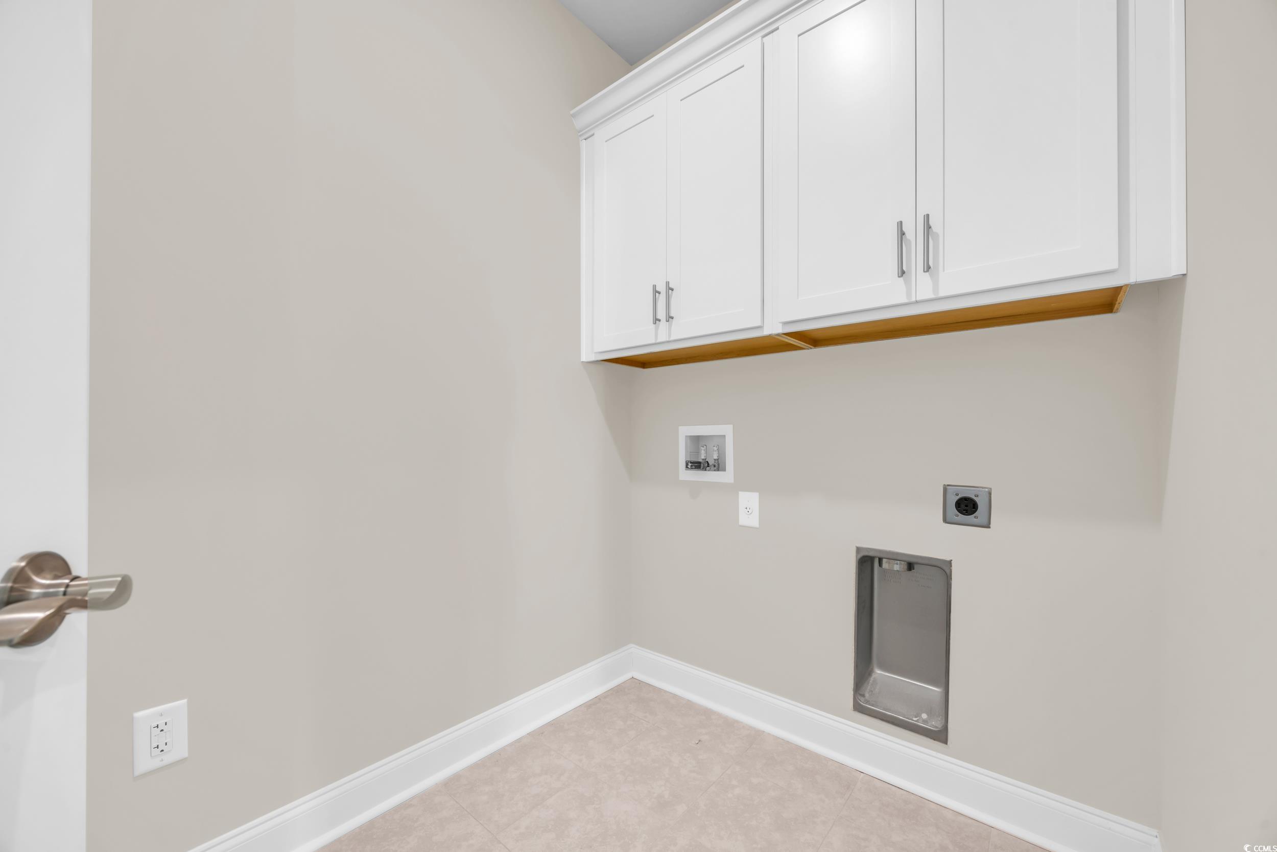 546 Beckham Court Murrells Inlet, SC 29576 - Photo 23 of 34 Laundry area with cabinets, washer hookup, and ele