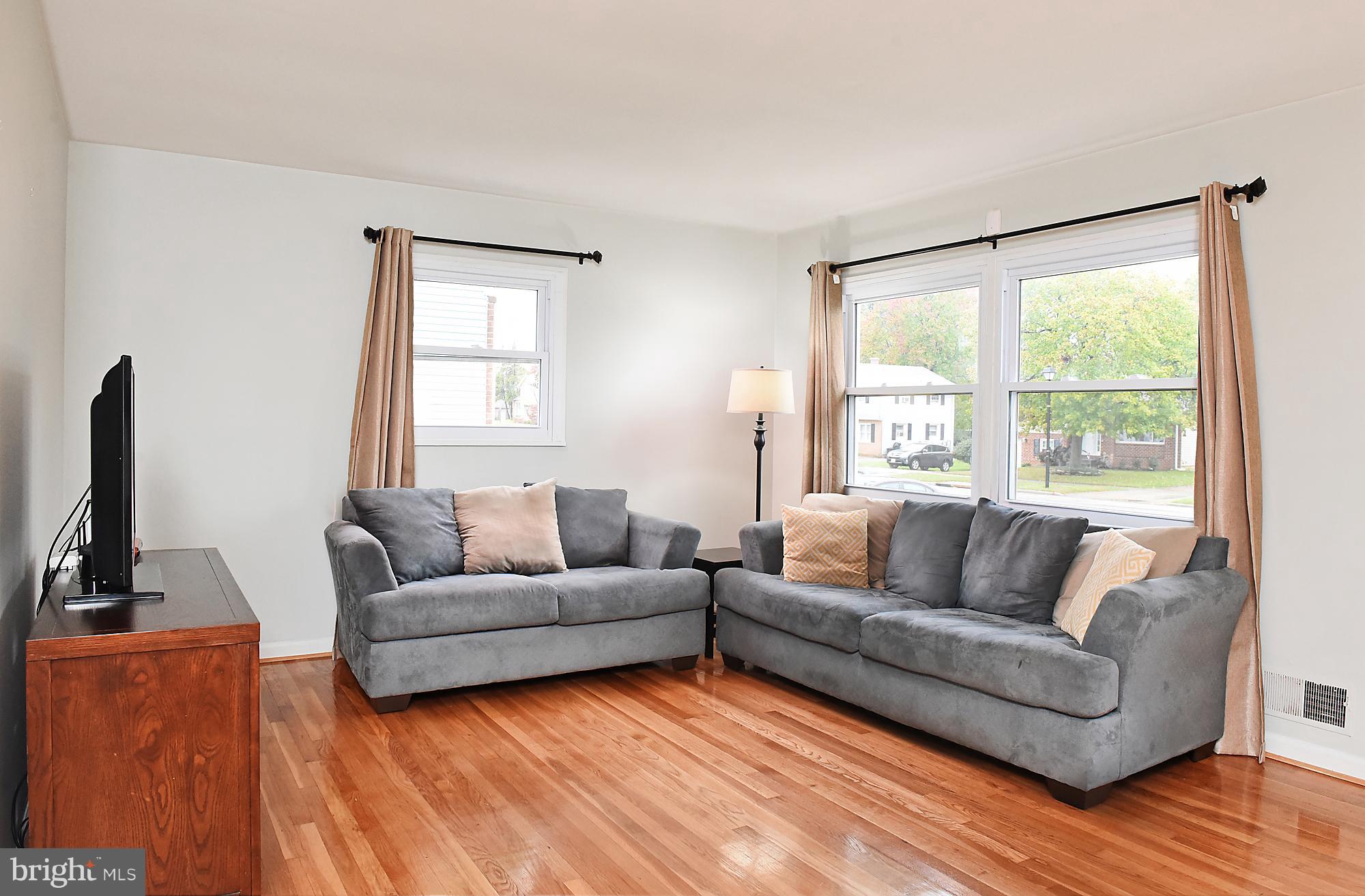 Living room with loads of natural light.