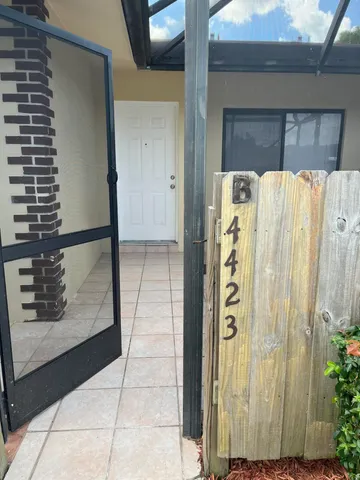 a view of a door of the house