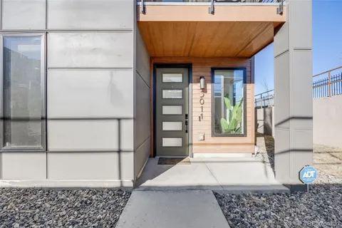 a view of entryway with wooden floor