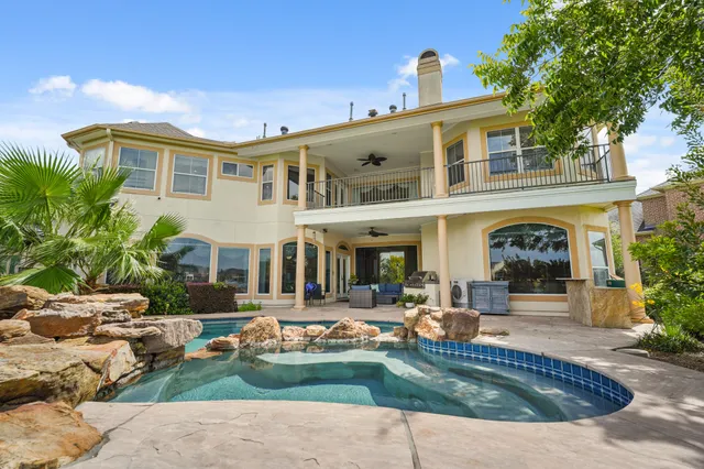 a front view of a house with entertaining space