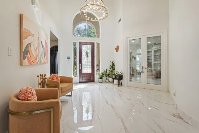 a living room with furniture