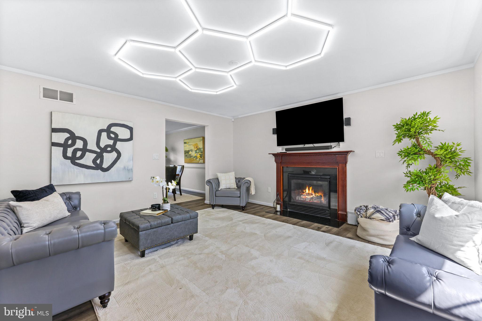 1439 Goodwood Avenue Baltimore, MD 21221 - Photo 6 of 49 a living room with furniture a flat screen tv and a fireplace
