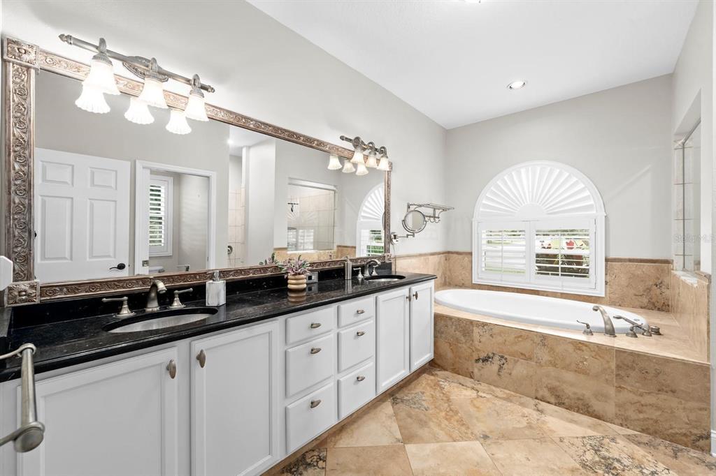 5614 Eagleglen Place Lithia, FL 33547 - Photo 17 of 35 a large bathroom with a large tub sink and mirror