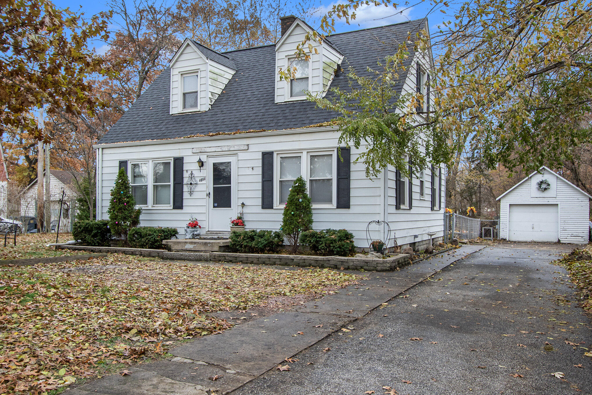 front view of a house with a street