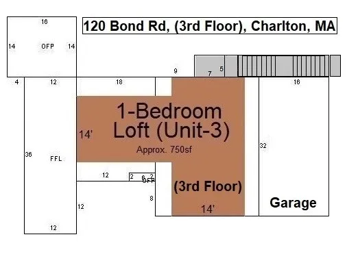 $1,350 | 120 Bond Road, Unit 3, Charlton, MA 01507