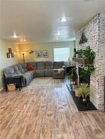 a living room with furniture and a couch