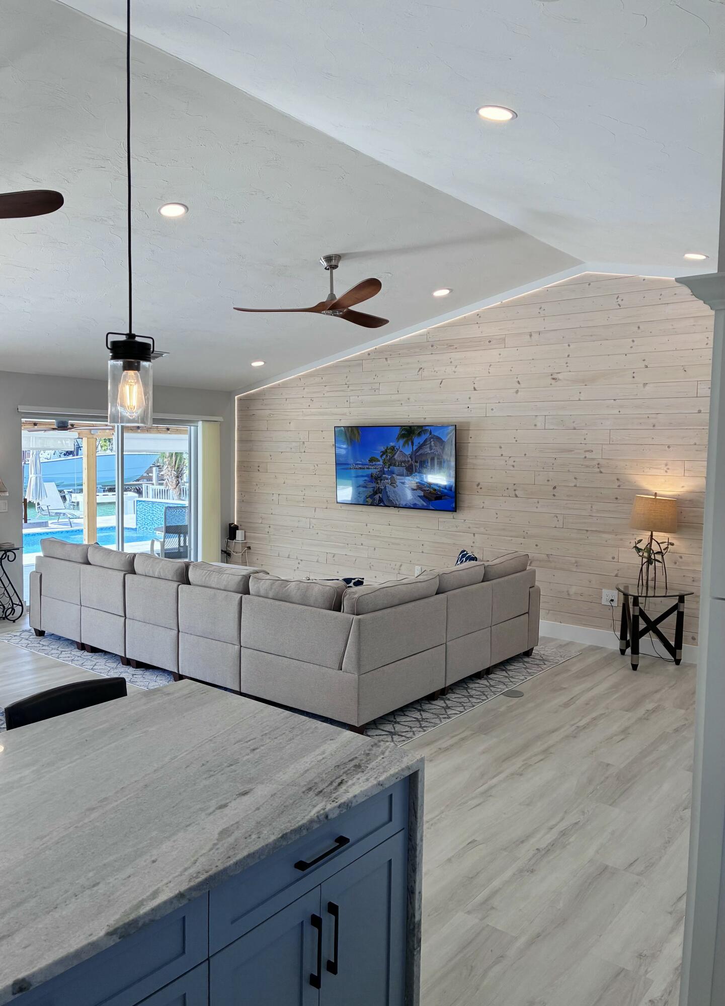 641 12th Street Key Colony Beach, FL 33051 - Photo 17 of 49 a living room with furniture and kitchen view