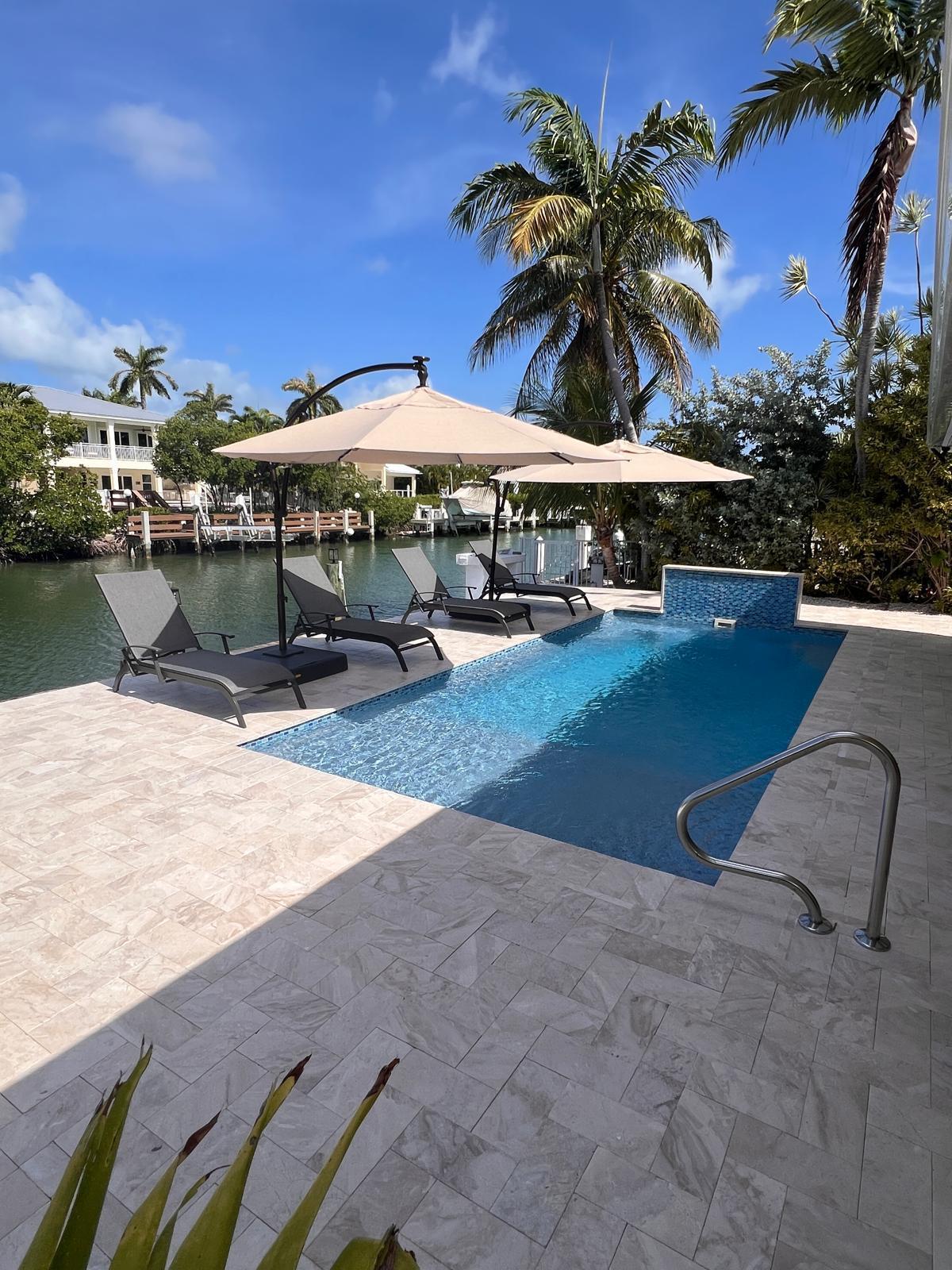 641 12th Street Key Colony Beach, FL 33051 - Photo 33 of 45 a view of a swimming pool with lounge chair