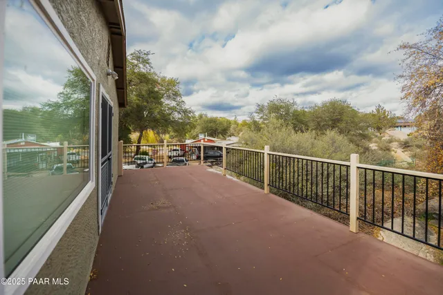 a view of a city from a balcony