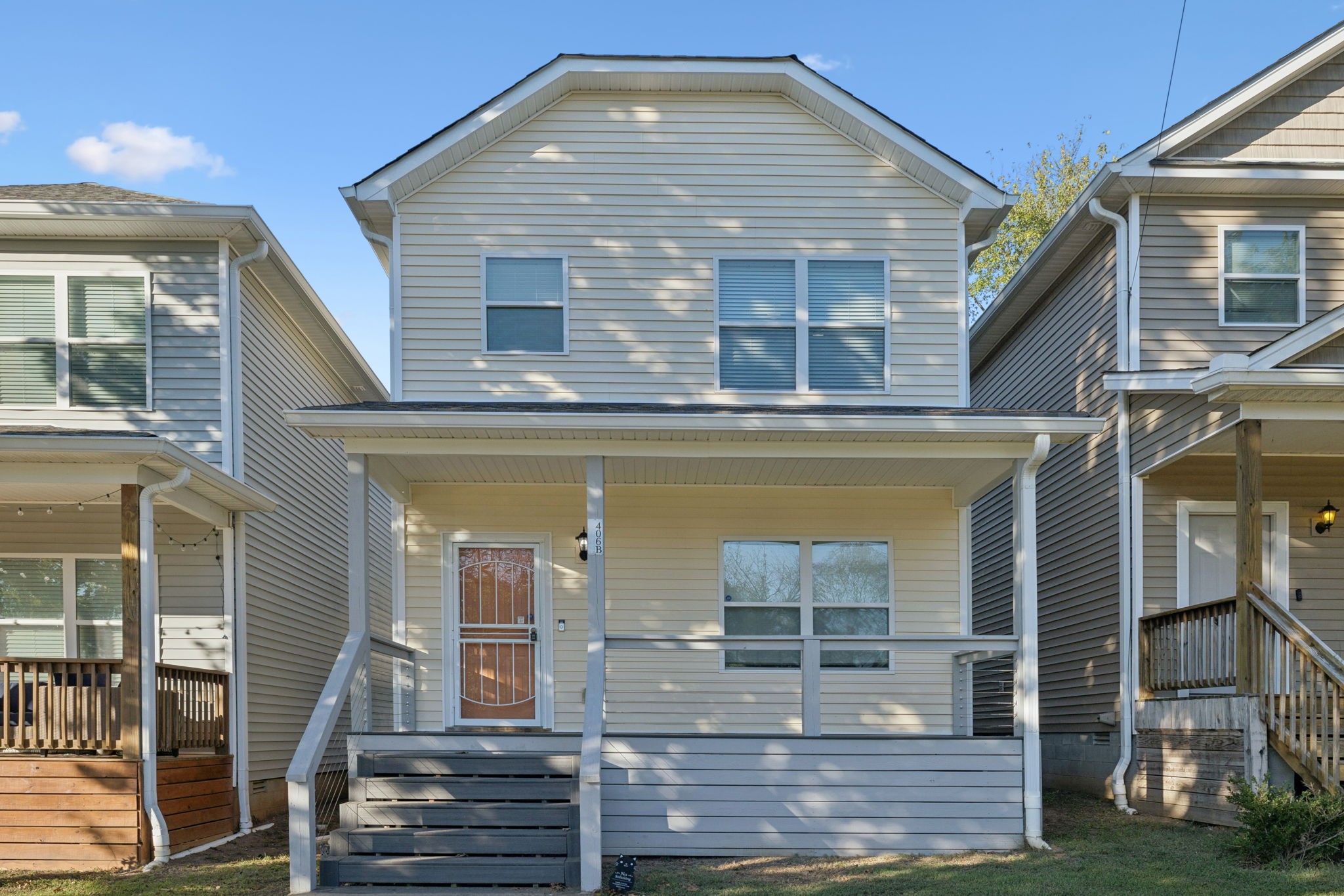 a front view of a house