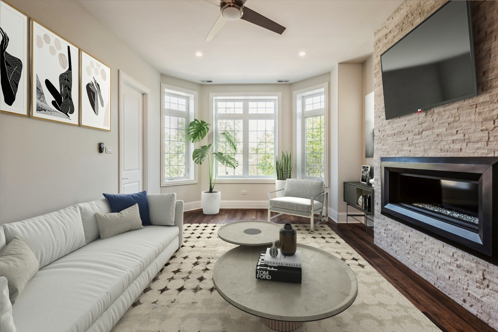 4830 South St Lawrence Avenue, Unit 1 Chicago, IL 60615 - Photo 4 of 10 a living room with furniture and a fireplace