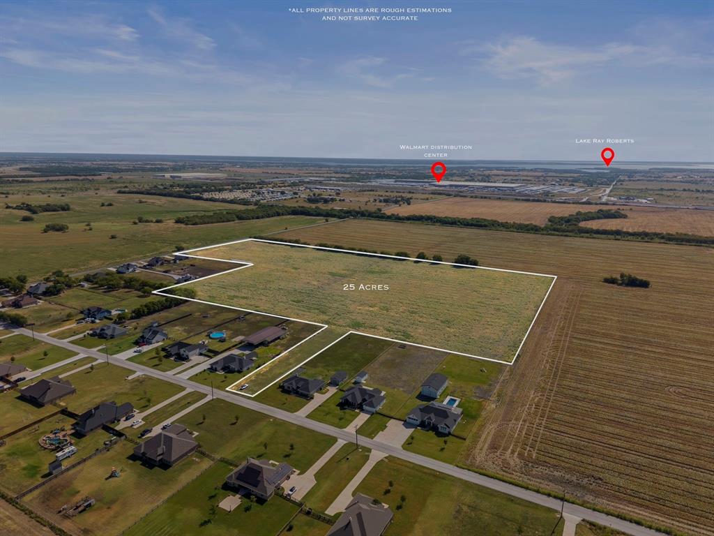 3885 Lois Road West Sanger, TX 76266 - Photo 2 of 12 25-acre undeveloped land parcel featuring a flat topography and surrounding residential properties