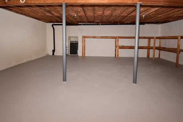 a view of a balcony with yard