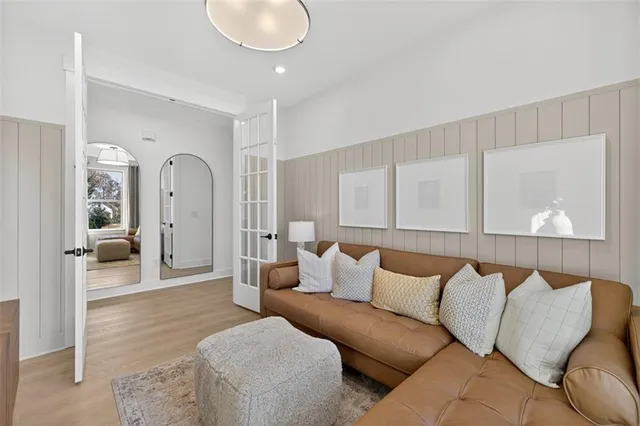 a living room with furniture and a couch