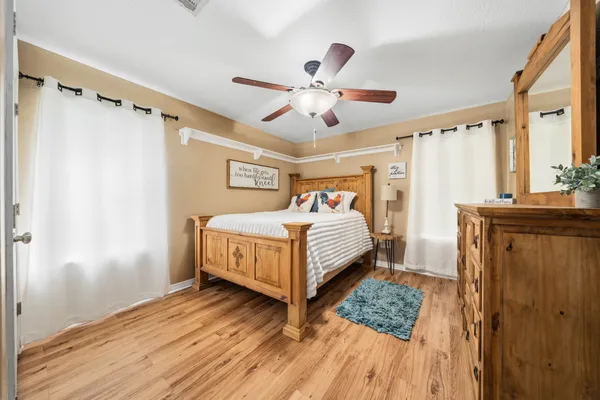 a view of a storage room with racks