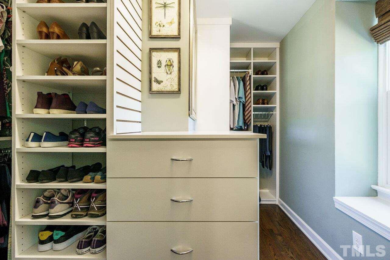 11000 Coachmans Way Raleigh, NC 27614 - Photo 17 of 30 Master Closet with custom shelving and drawers.