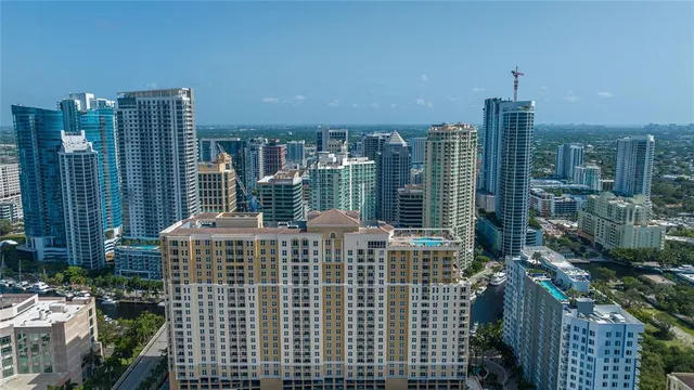 an aerial view of a city